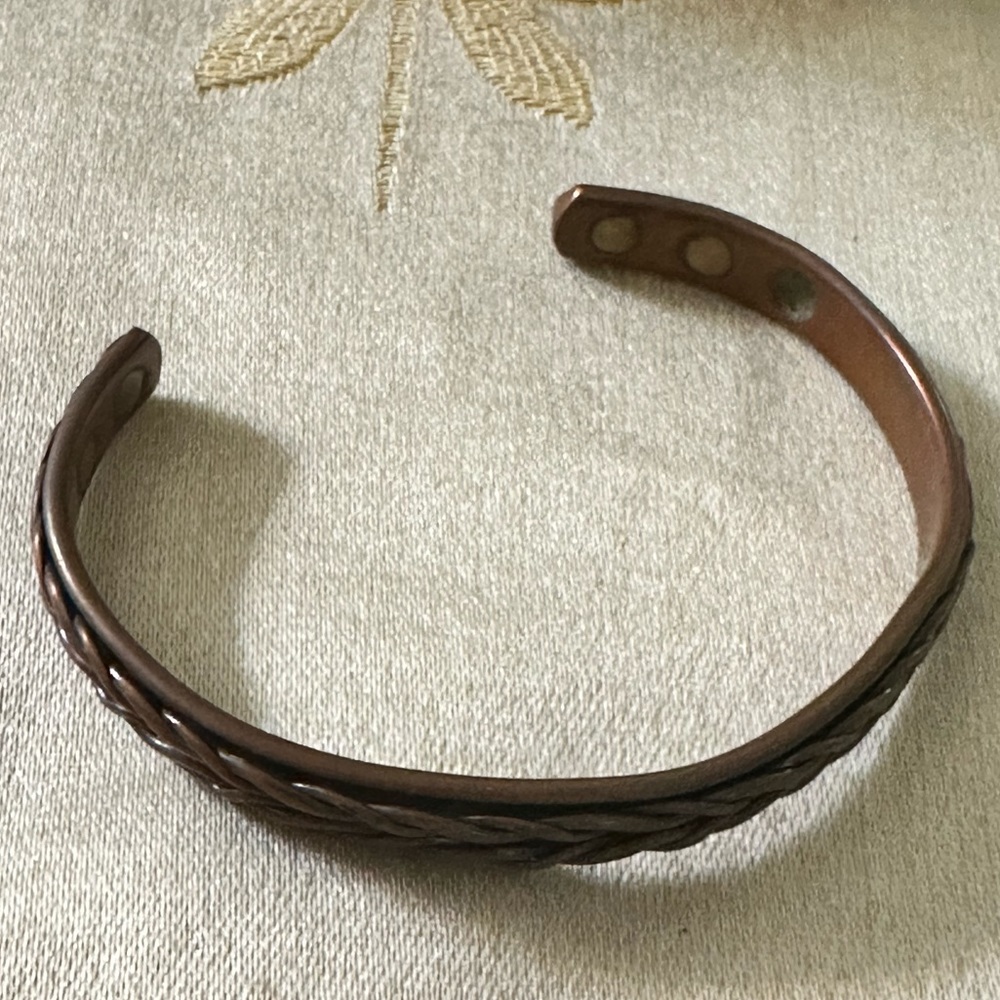 Men’s Copper Adjustable Cuff Bracelet Magnetic Energy for Arthritis / Joint Pain